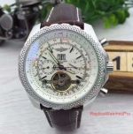 AAA Grade Replica Breitling for Bentley Tourbillon Watch SS White Leather